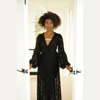 Catalina Black Lace Caftan