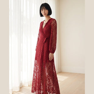 Catalina Black Lace Caftan